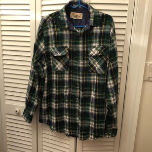 Trailsend men plaid blue and green lumberjack L
